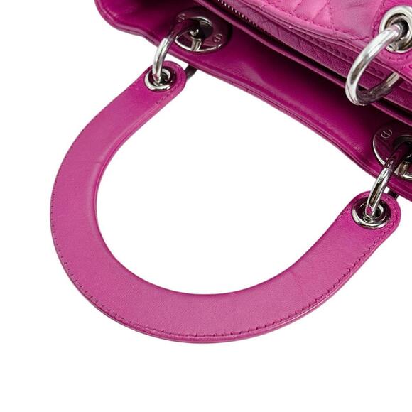 CHRISTIAN DIOR Pink Lambskin Leather Shoulder Bag - Picture 12 of 16